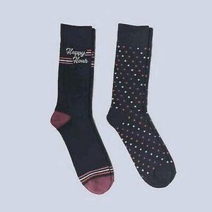 Happy Hour Men’s Dress Socks 2 pair 7-12 Dots New